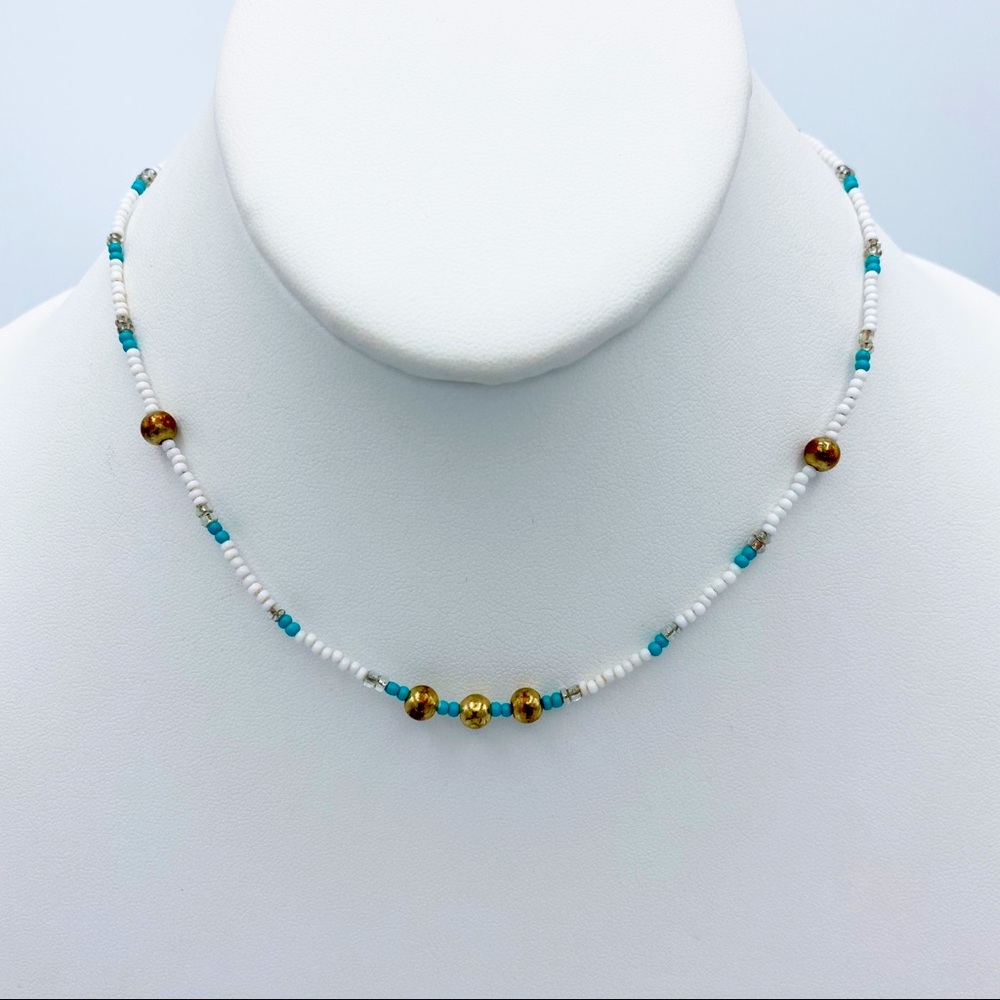 Aldo Seed Bead Beaded Single Strand Boho Collar Necklace
